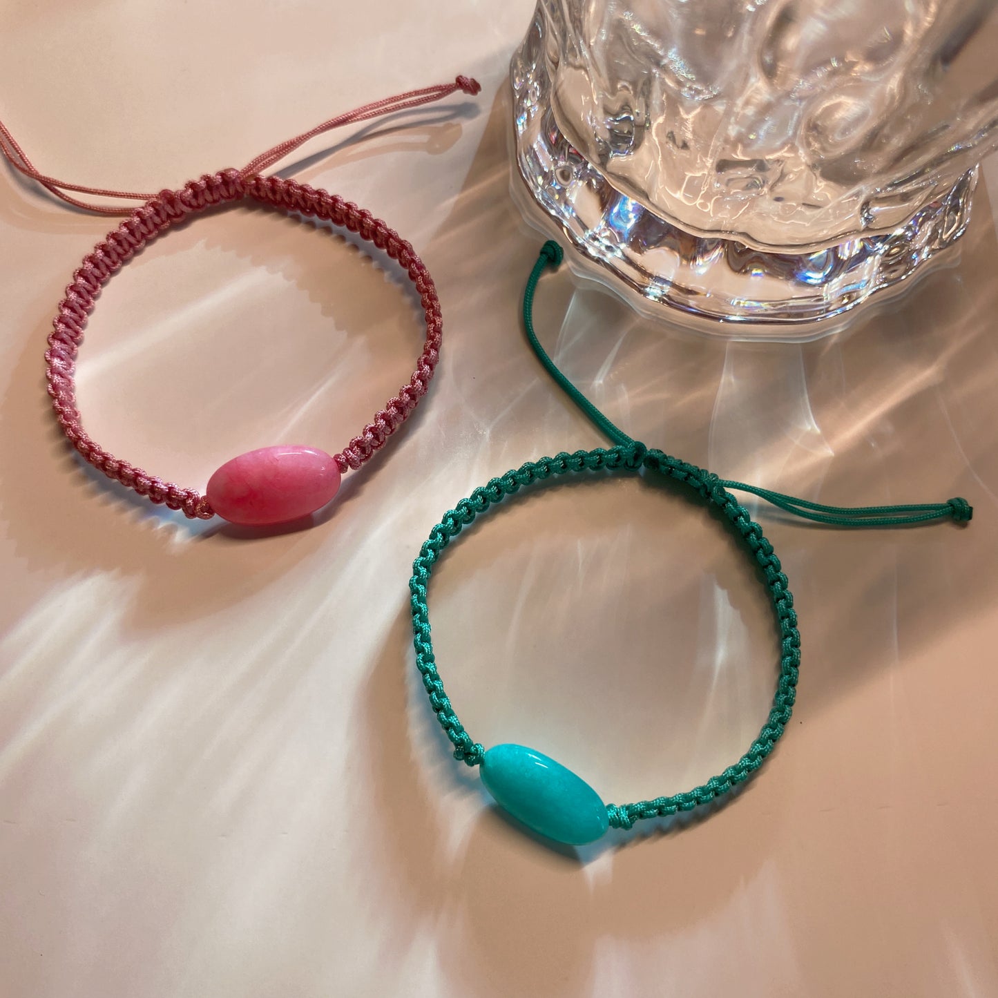 Flat Crystal Beads String Bracelet