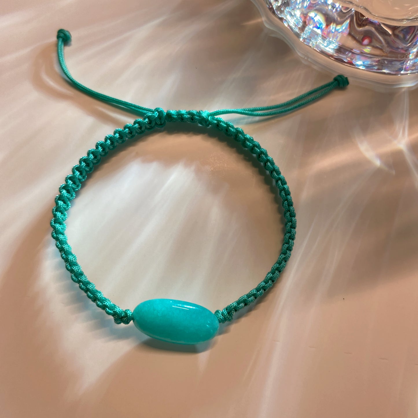 Flat Crystal Beads String Bracelet