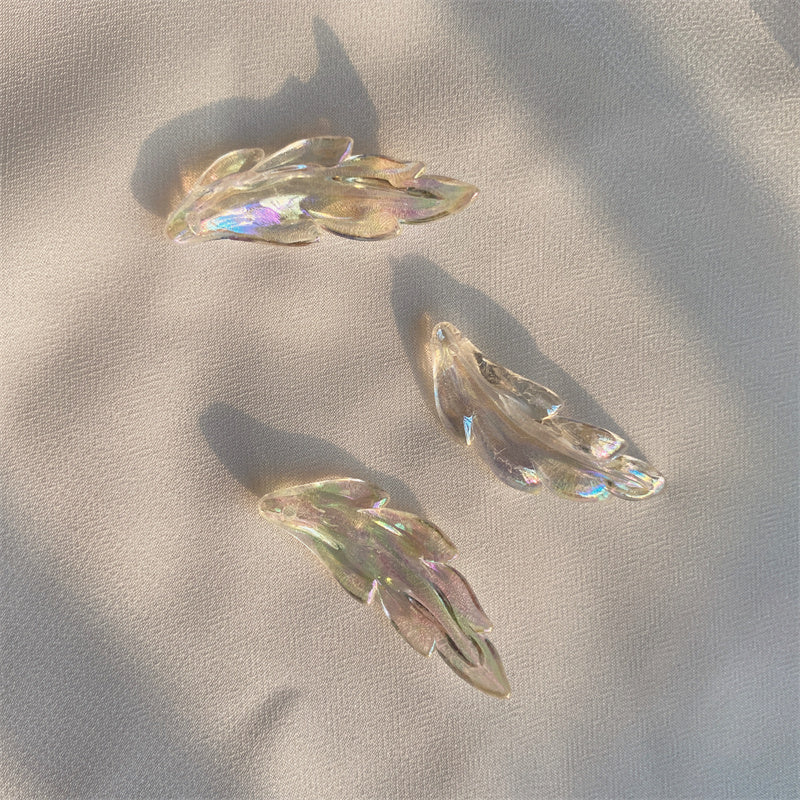 Transparent Colorful Shining Feather Pendant Beads DIY