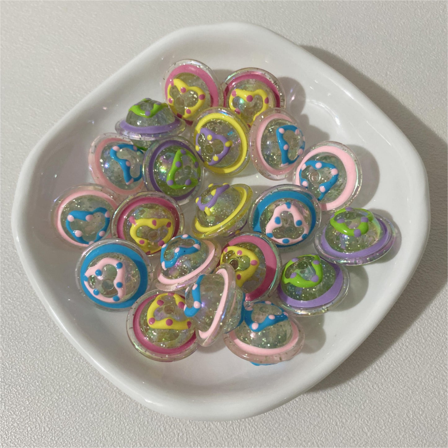 Handpainted Clear Beads DIY Pen Decor