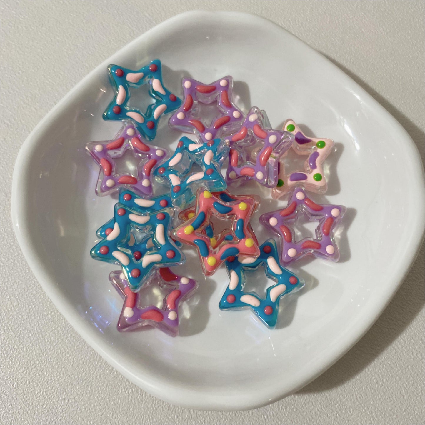 Handpainted Clear Beads DIY Pen Decor
