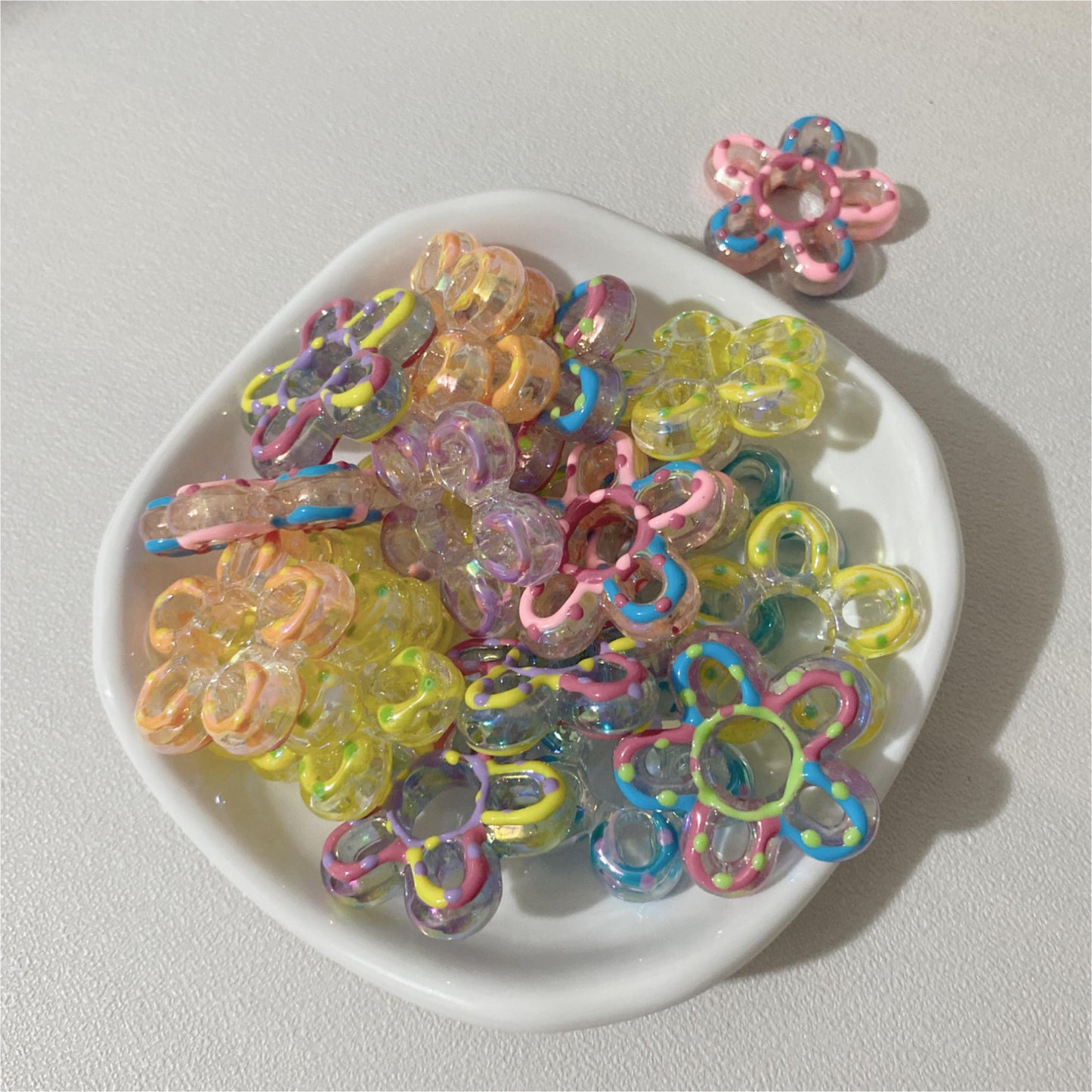 Handpainted Clear Beads DIY Pen Decor