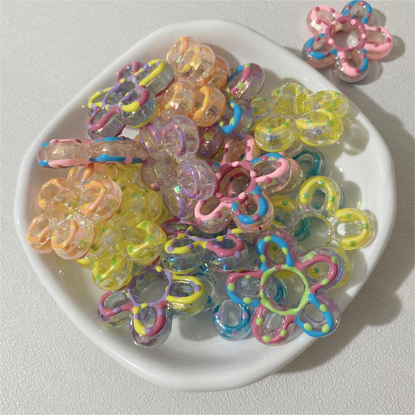 Handpainted Clear Beads DIY Pen Decor