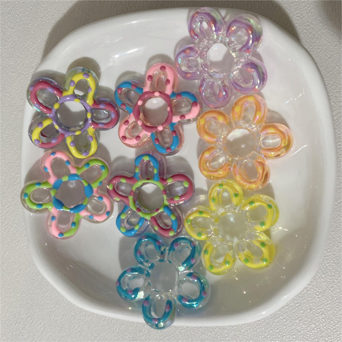 Handpainted Clear Beads DIY Pen Decor