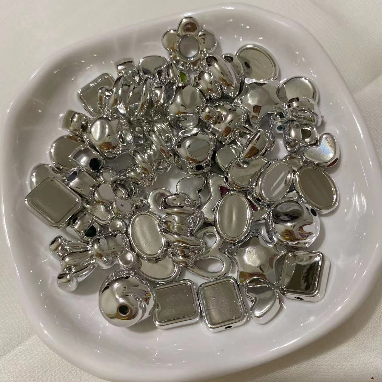 Silver Color Beads Mix for Pen Keychain Making DIY
