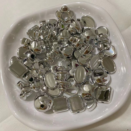 Silver Color Beads Mix for Pen Keychain Making DIY