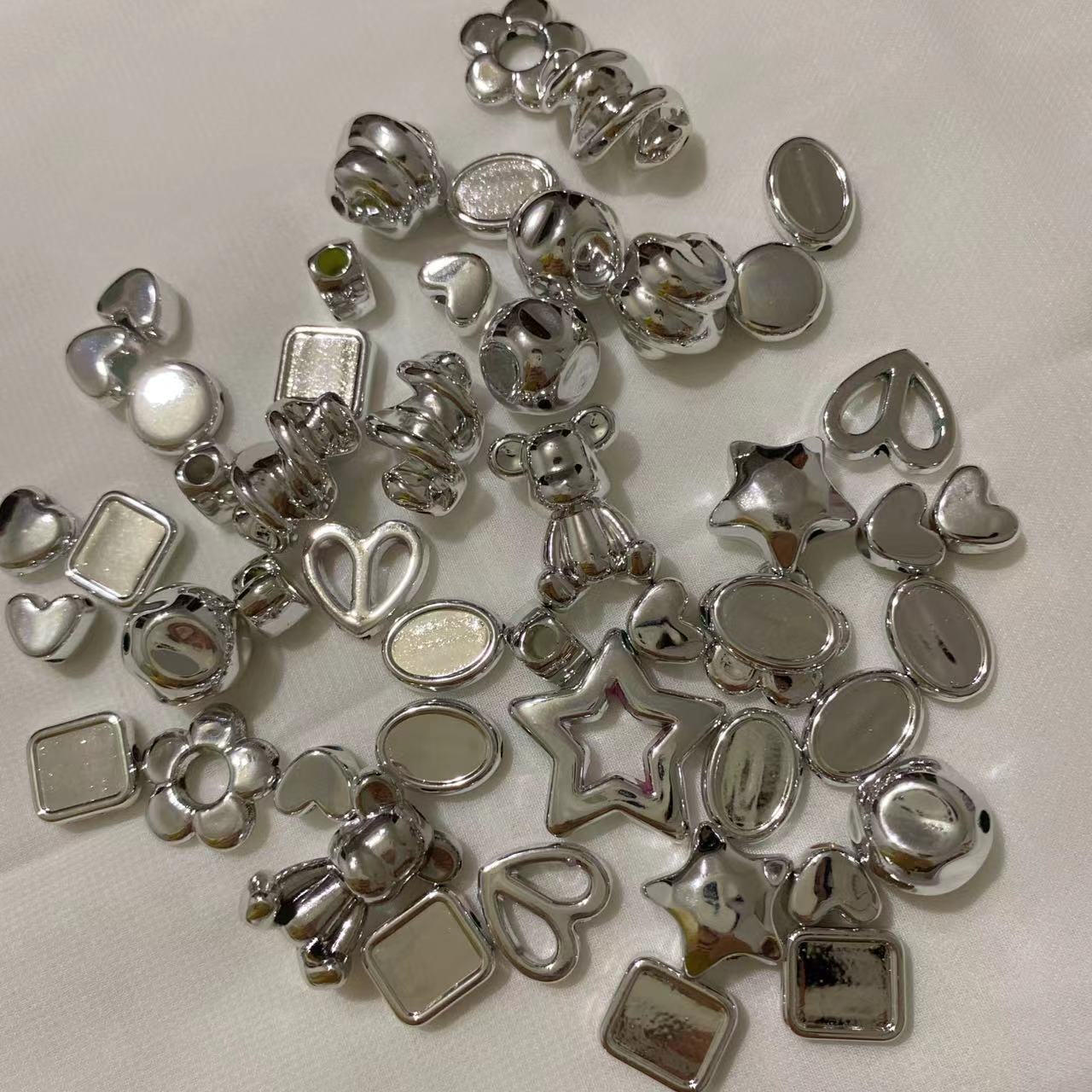 Silver Color Beads Mix for Pen Keychain Making DIY