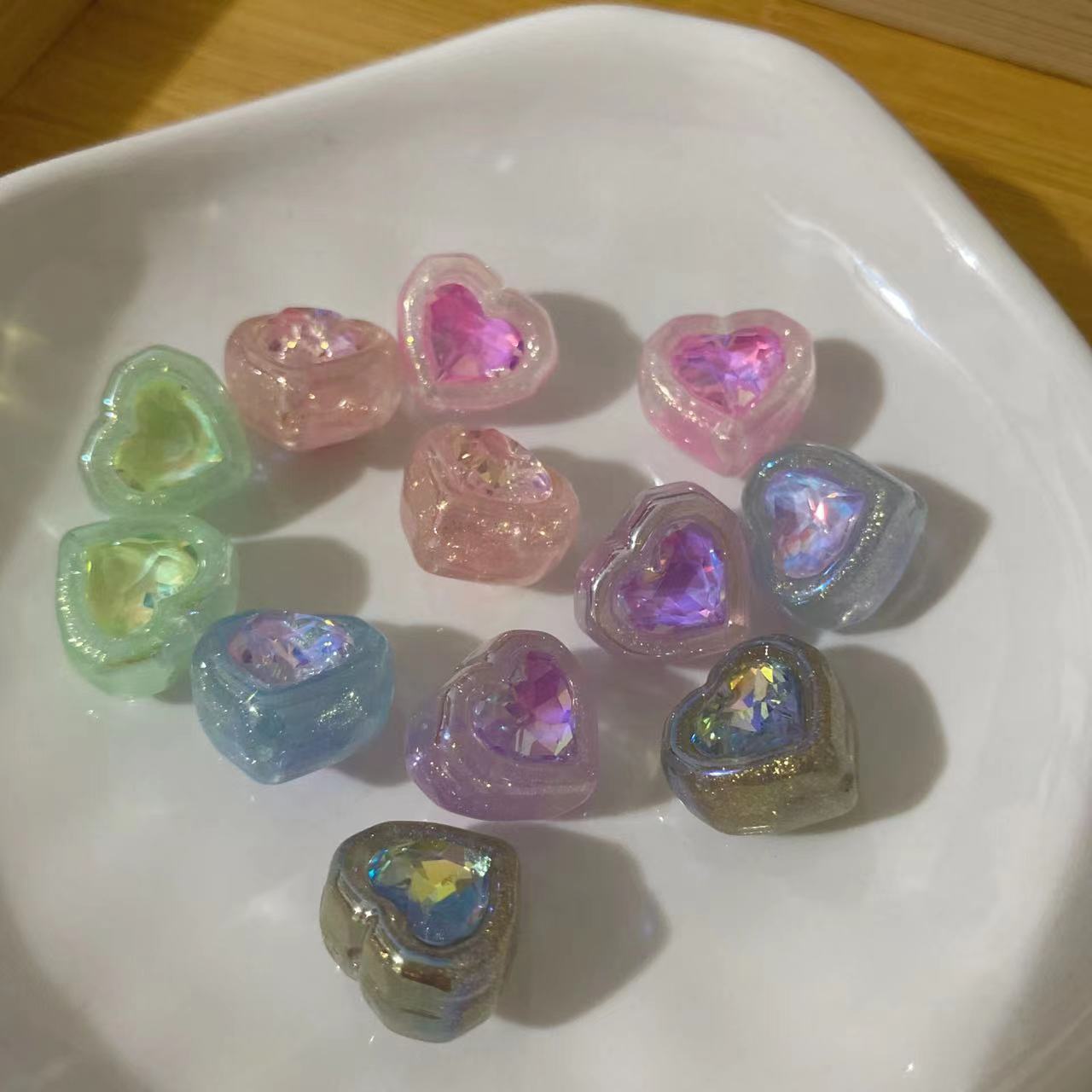 Fancy Heart Gorgeous Shiny DIY Beads