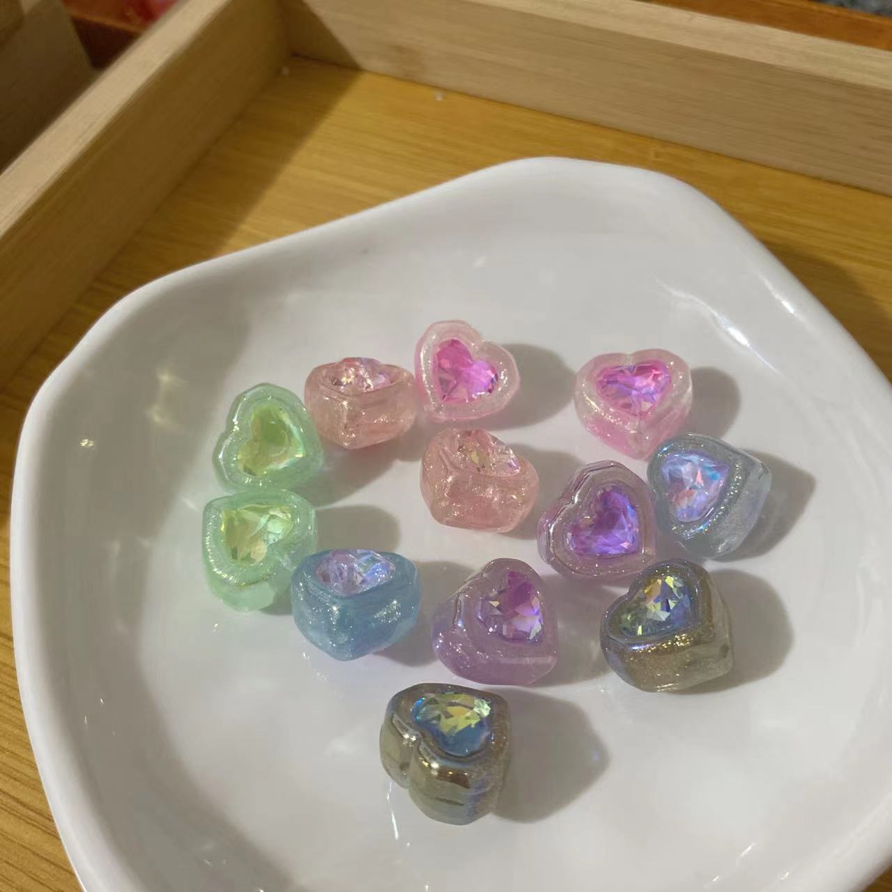 Fancy Heart Gorgeous Shiny DIY Beads