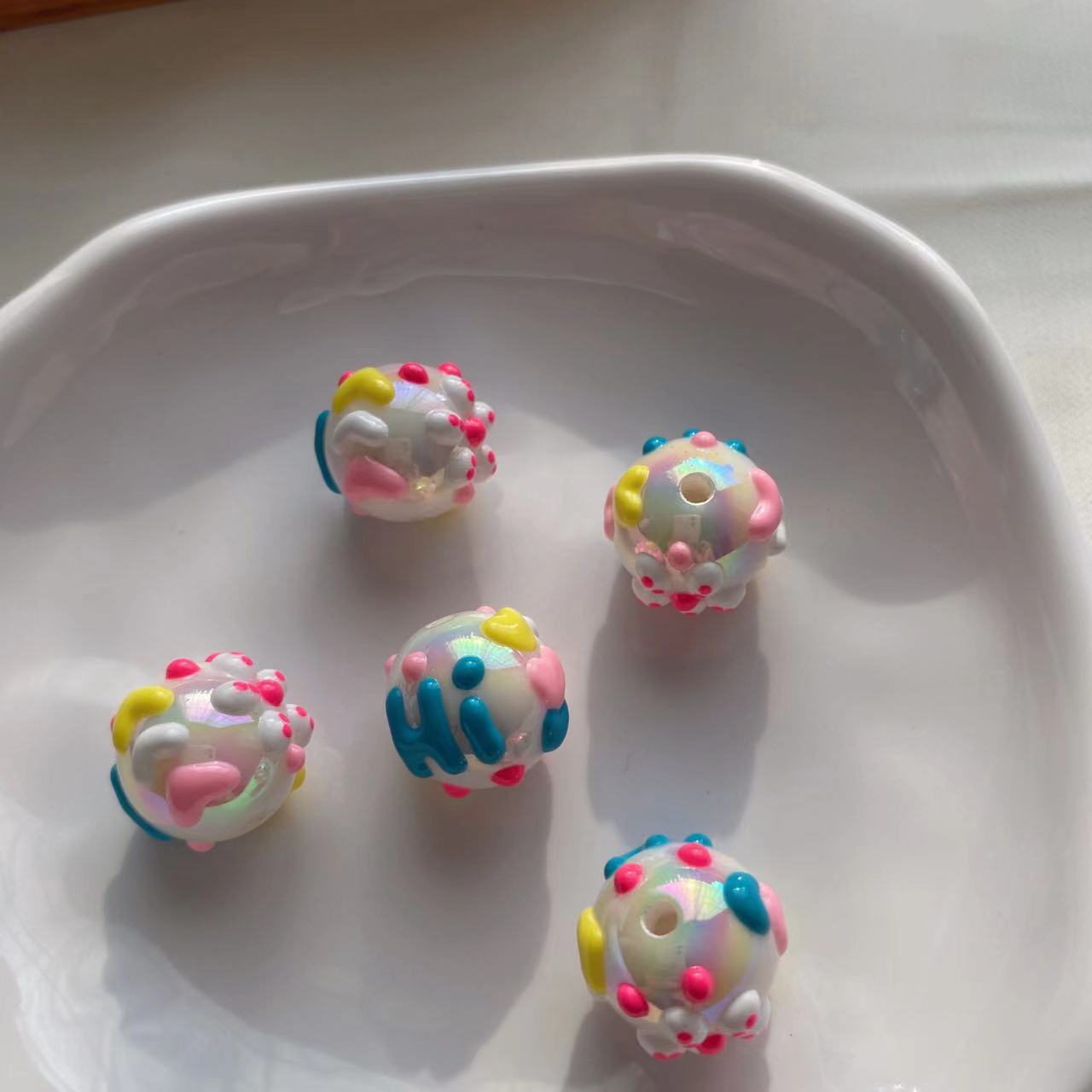 Colorful Handpainted DIY Beads Craft