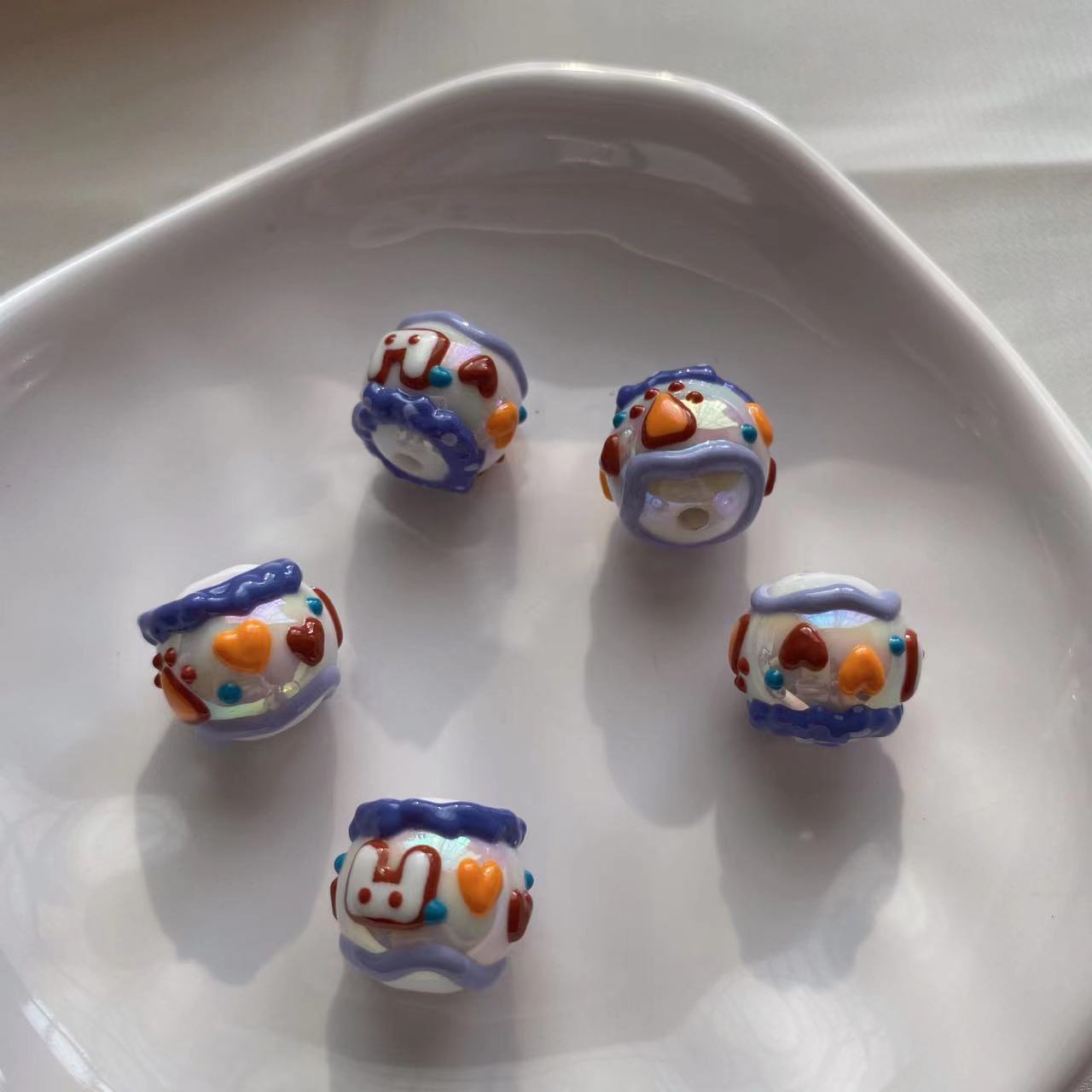 Colorful Handpainted DIY Beads Craft