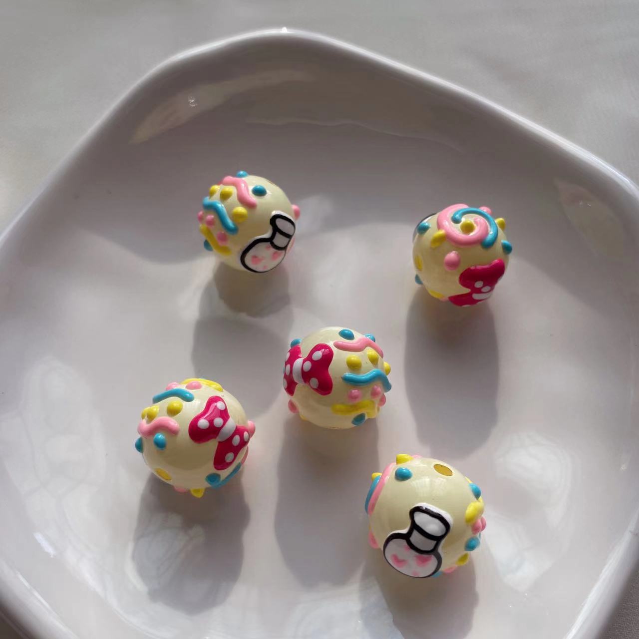 Colorful Handpainted DIY Beads Craft