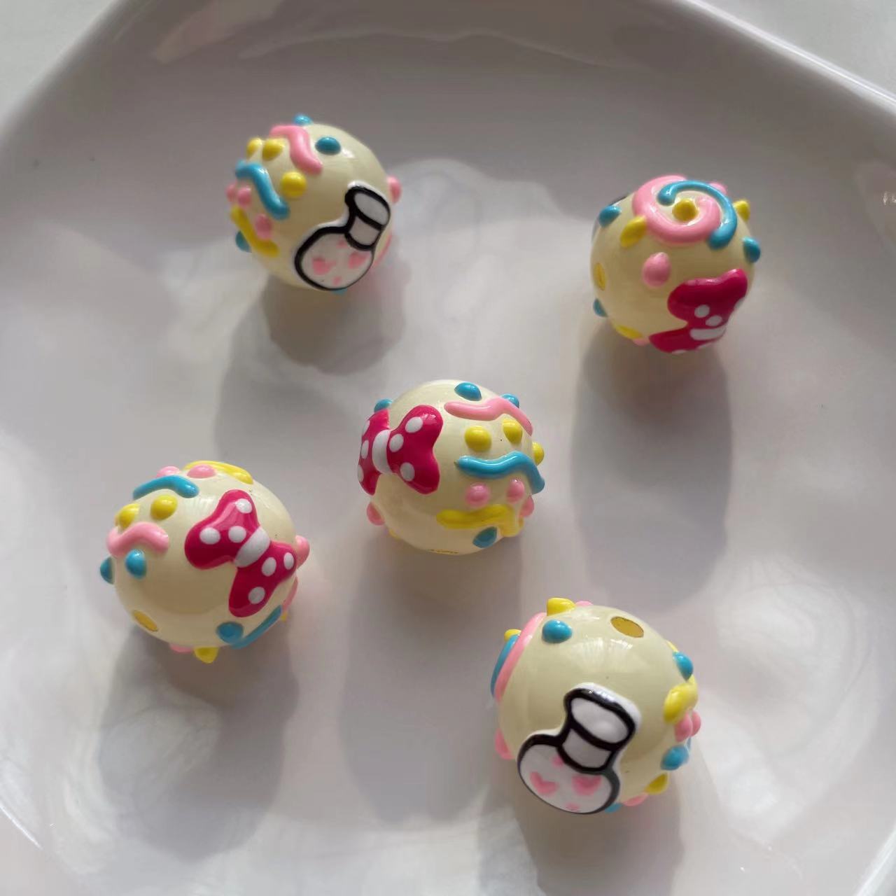 Colorful Handpainted DIY Beads Craft