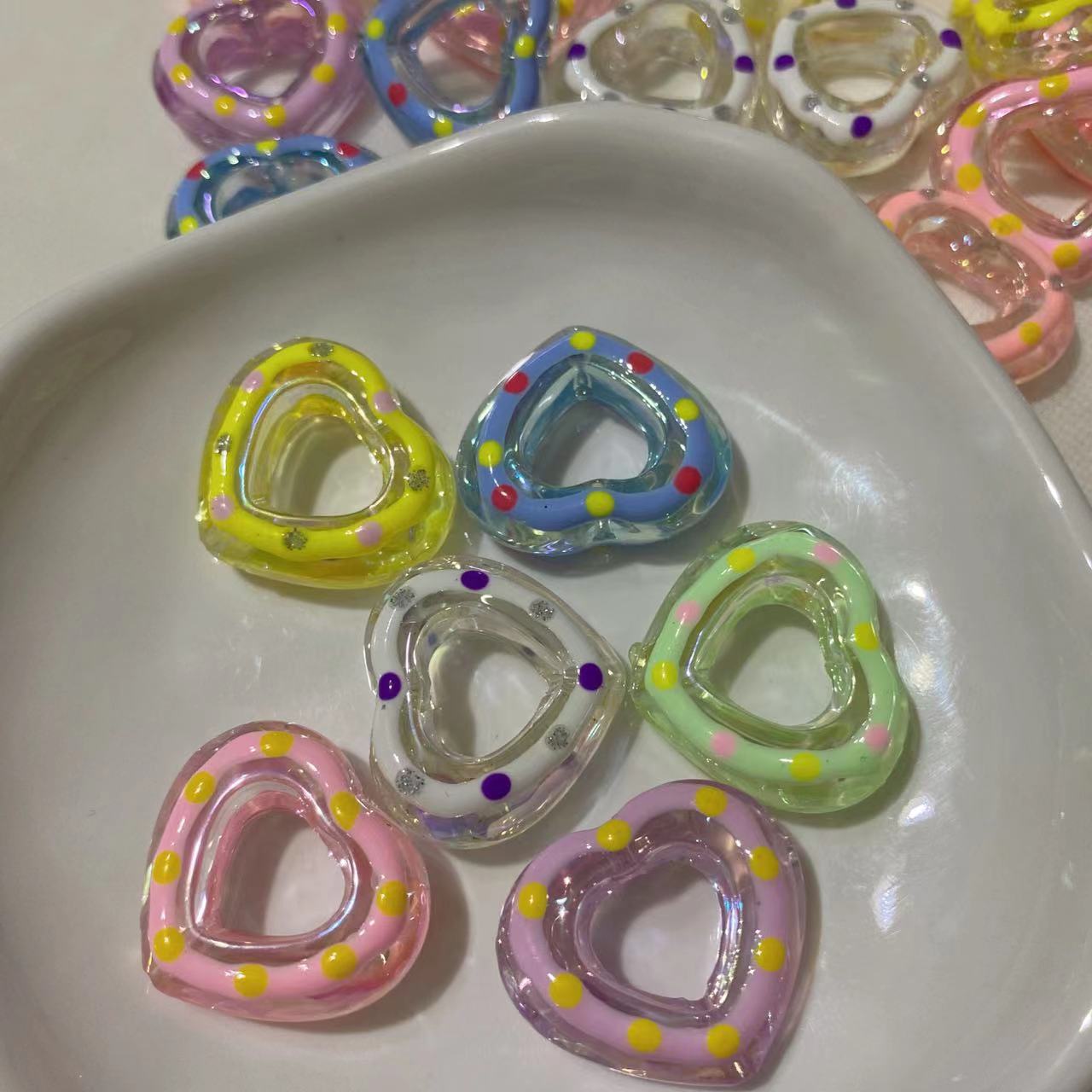Handpainted Clear Beads DIY Pen Decor