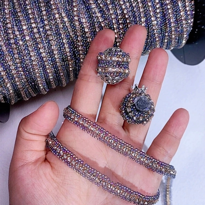 Adhesive Resin with Rhinestone Tapes for Fancy Beads DIY Materials