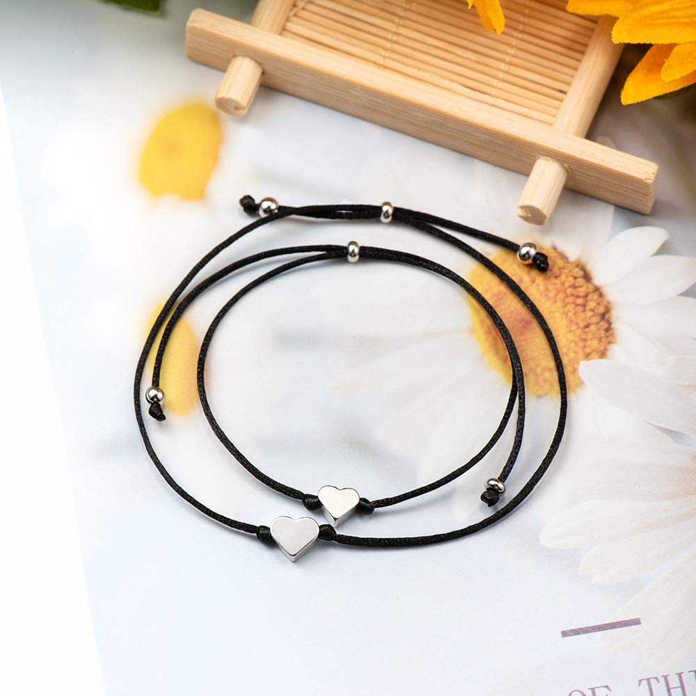 Back to School Heart Charms String Bracelet