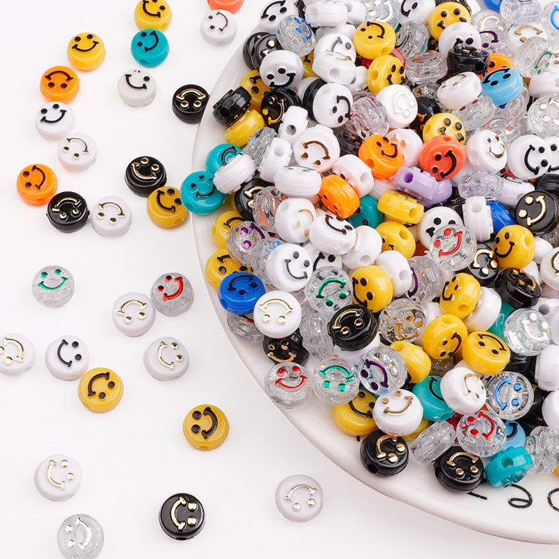 Acrylic Smile Face Beads Charms DIY Bracelet Accessories