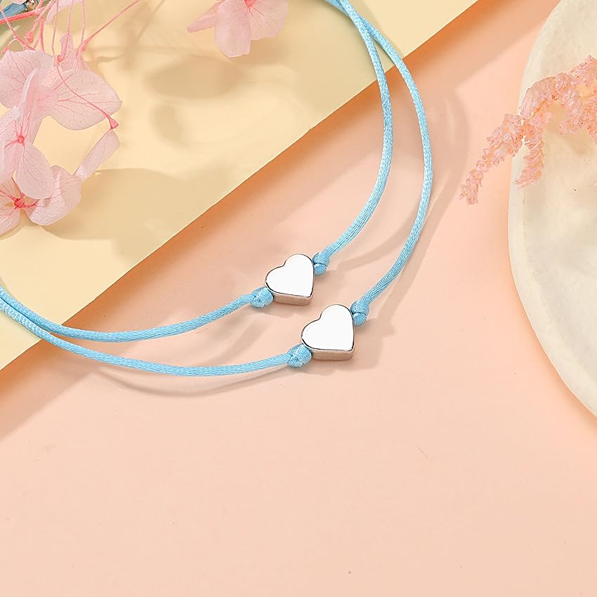 Back to School Heart Charms String Bracelet