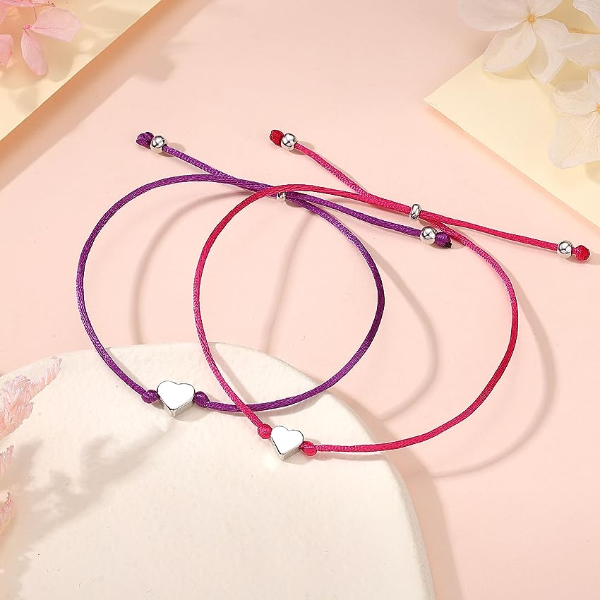 Back to School Heart Charms String Bracelet