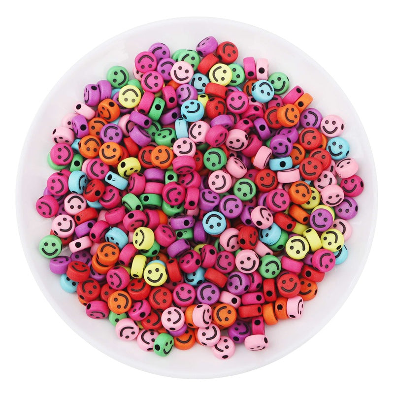 Acrylic Smile Face Beads Charms DIY Bracelet Accessories