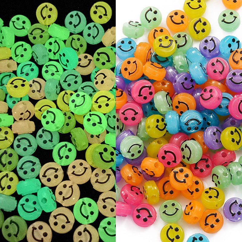 Acrylic Smile Face Beads Charms DIY Bracelet Accessories