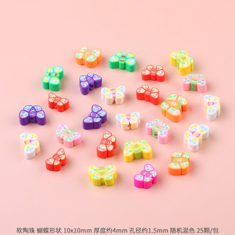 Lovely Flower Smile Clay Beads Charms