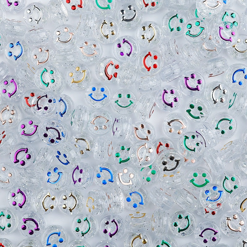 Acrylic Smile Face Beads Charms DIY Bracelet Accessories