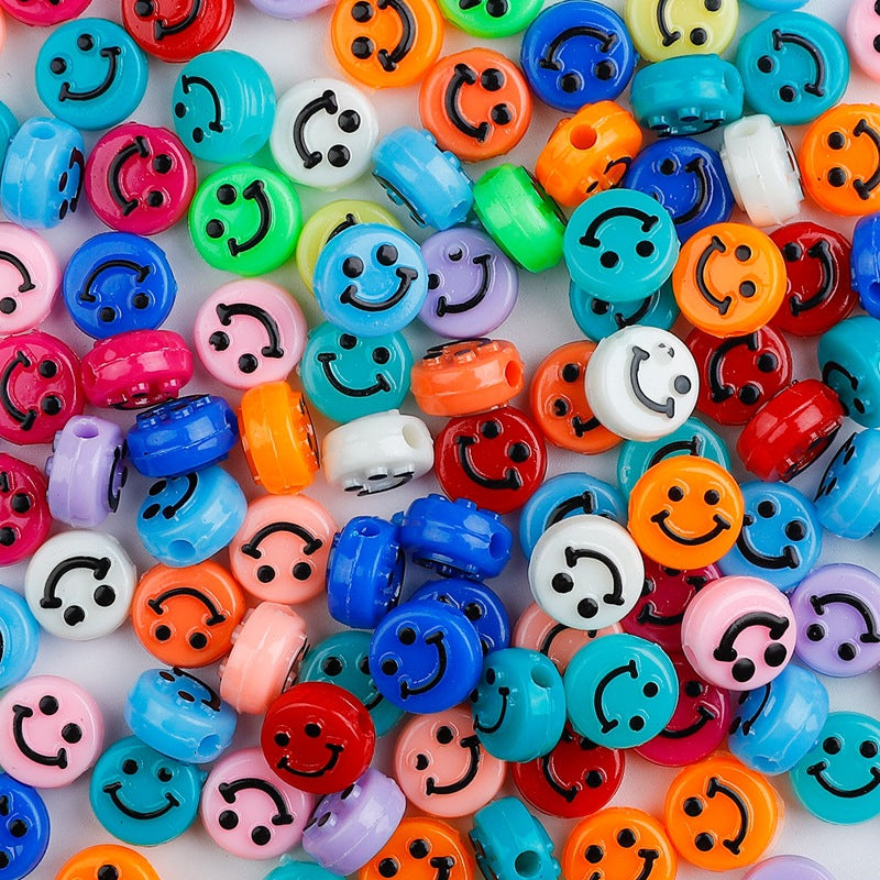 Acrylic Smile Face Beads Charms DIY Bracelet Accessories