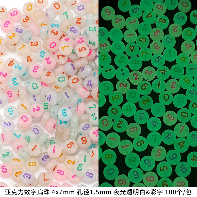 Acrylic Letter Number Beads Charms