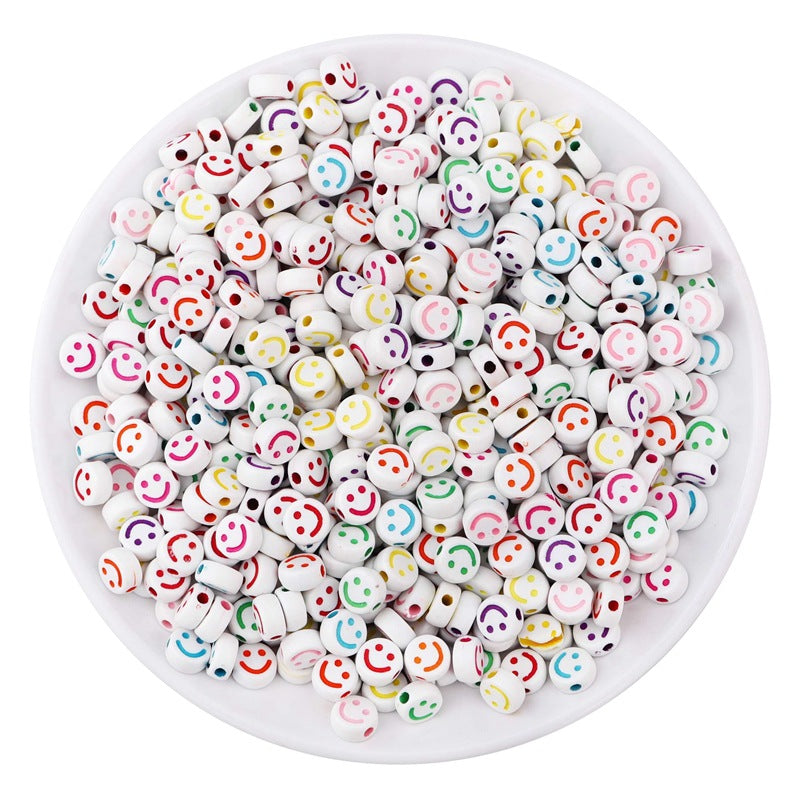 Acrylic Smile Face Beads Charms DIY Bracelet Accessories