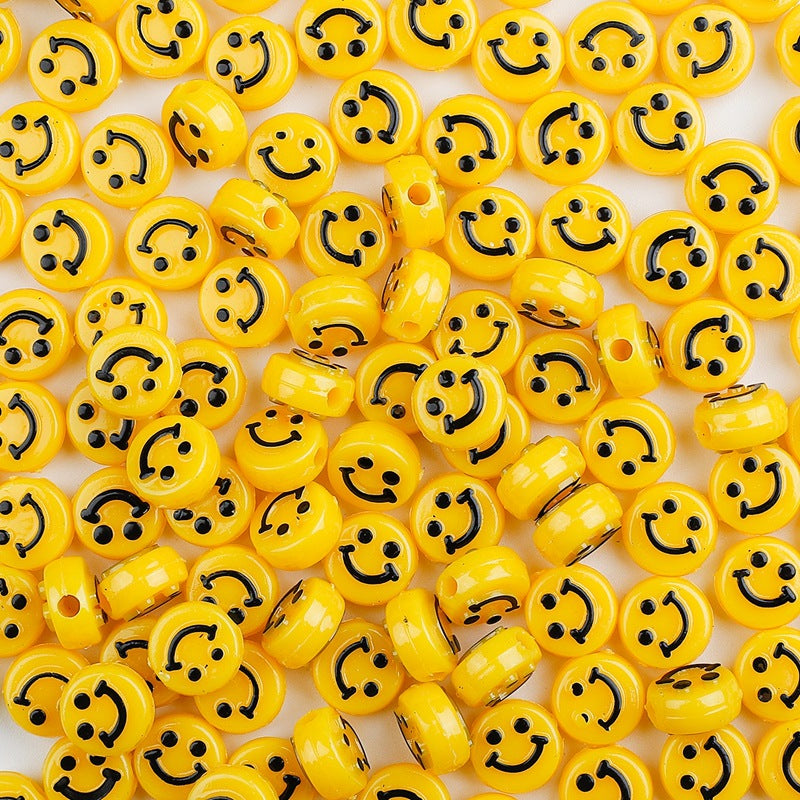 Acrylic Smile Face Beads Charms DIY Bracelet Accessories