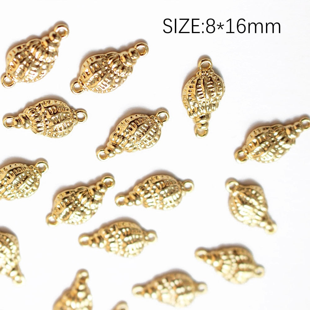 4PCS 18K Gold Plated Starfish Shell DIY Earrings
