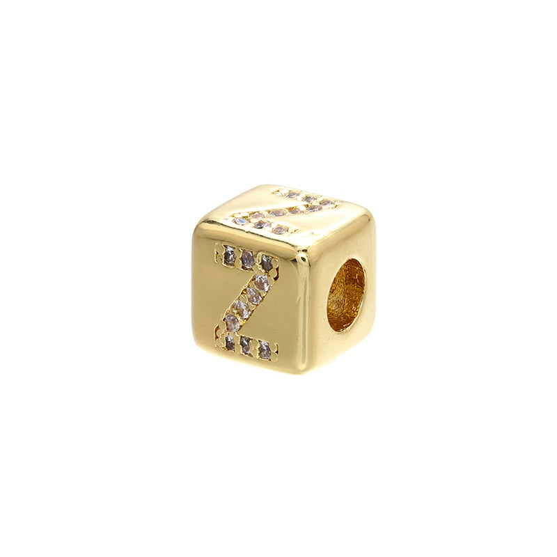 A-Z Letter Suqare Beads Jewelry Charms