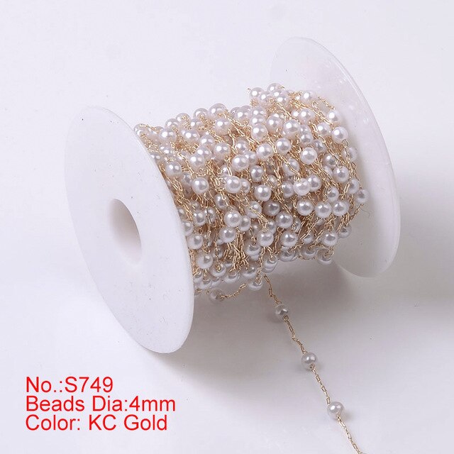 1M Pearl Beaded Chain DIY Jewerly Accessories
