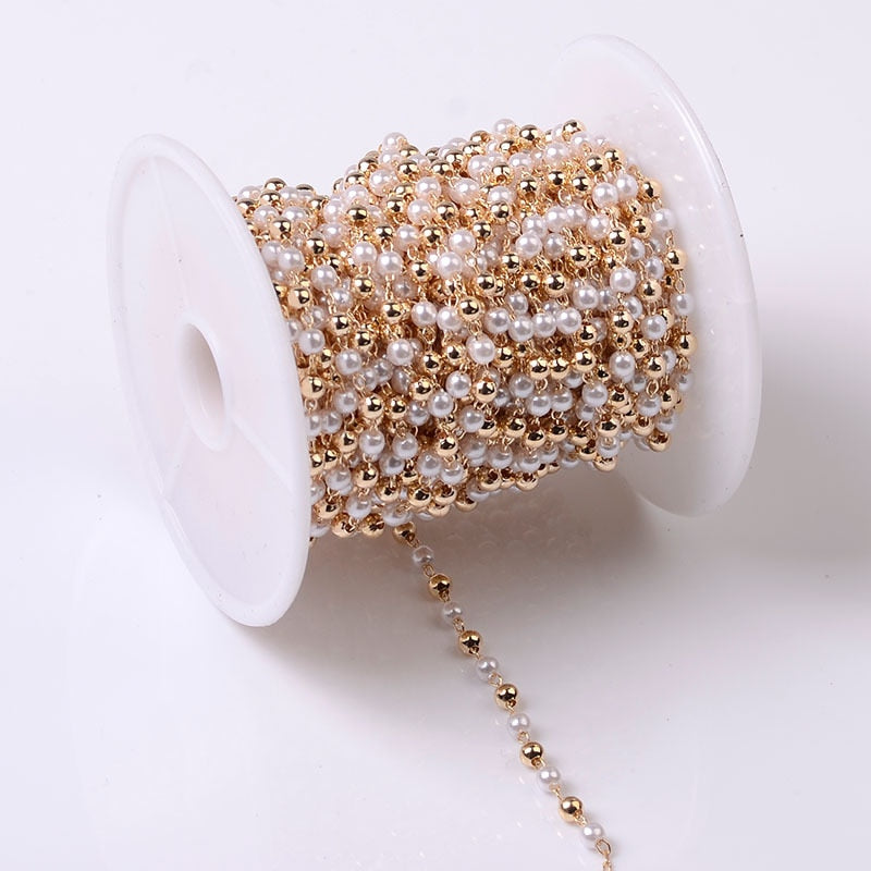 1M Pearl Beaded Chain DIY Jewerly Accessories