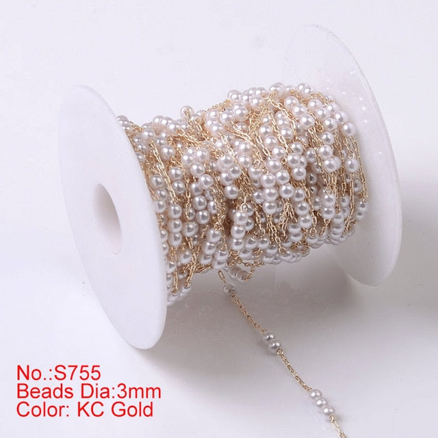 1M Pearl Beaded Chain DIY Jewerly Accessories