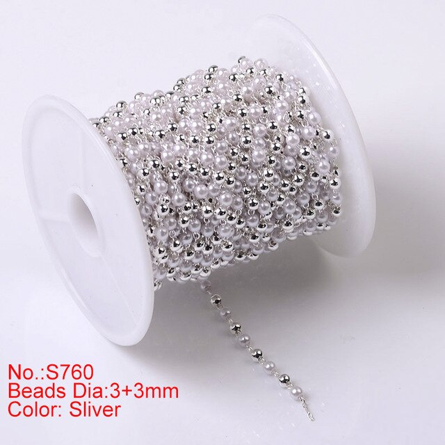1M Pearl Beaded Chain DIY Jewerly Accessories