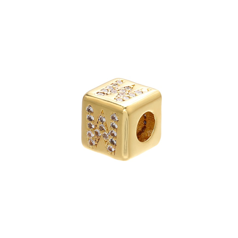 A-Z Letter Suqare Beads Jewelry Charms