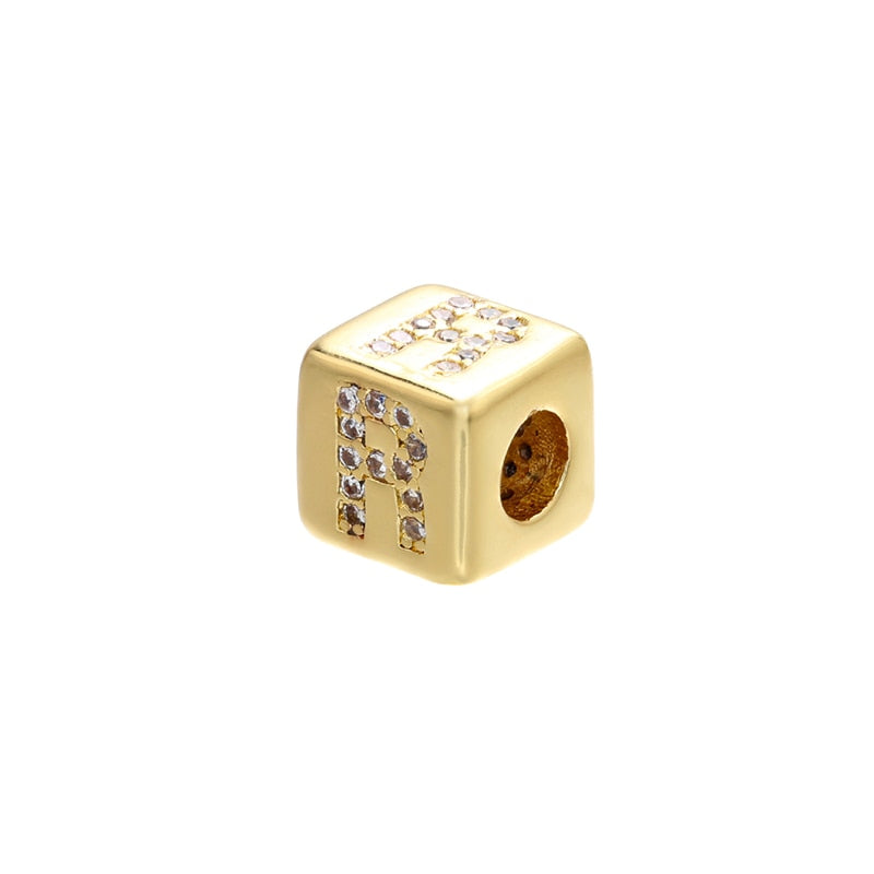 A-Z Letter Suqare Beads Jewelry Charms