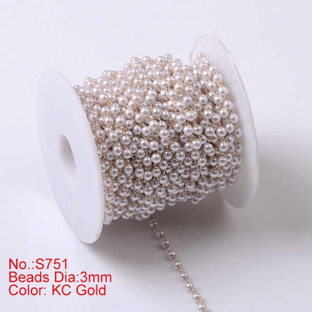 1M Pearl Beaded Chain DIY Jewerly Accessories