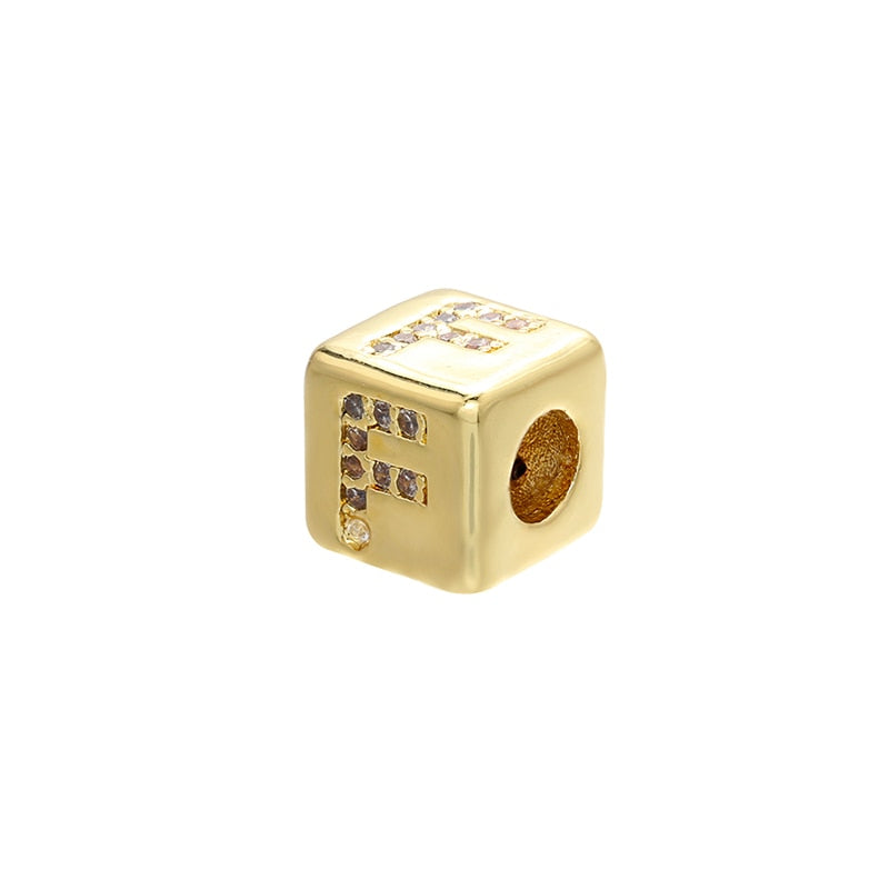 A-Z Letter Suqare Beads Jewelry Charms