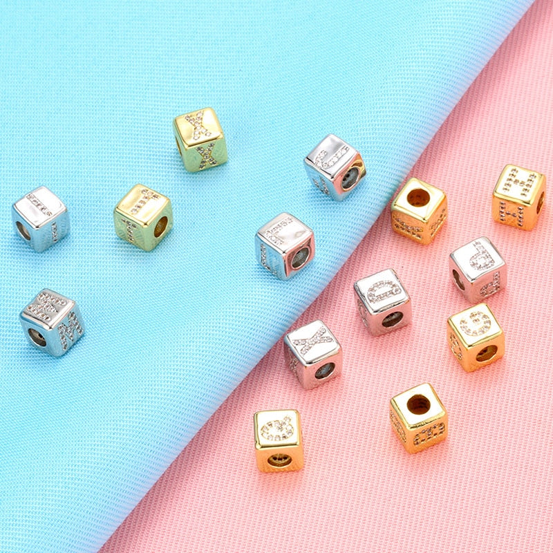A-Z Letter Suqare Beads Jewelry Charms
