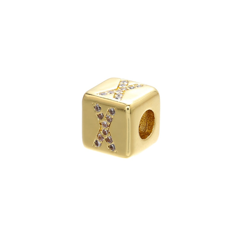 A-Z Letter Suqare Beads Jewelry Charms