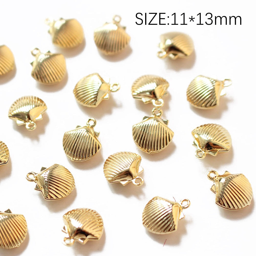 4PCS 18K Gold Plated Starfish Shell DIY Earrings