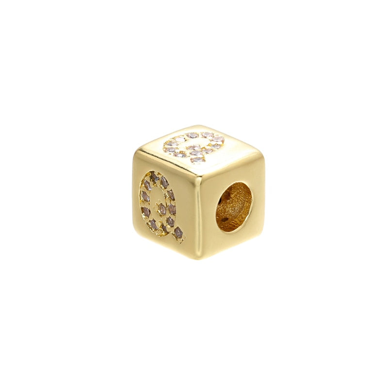 A-Z Letter Suqare Beads Jewelry Charms