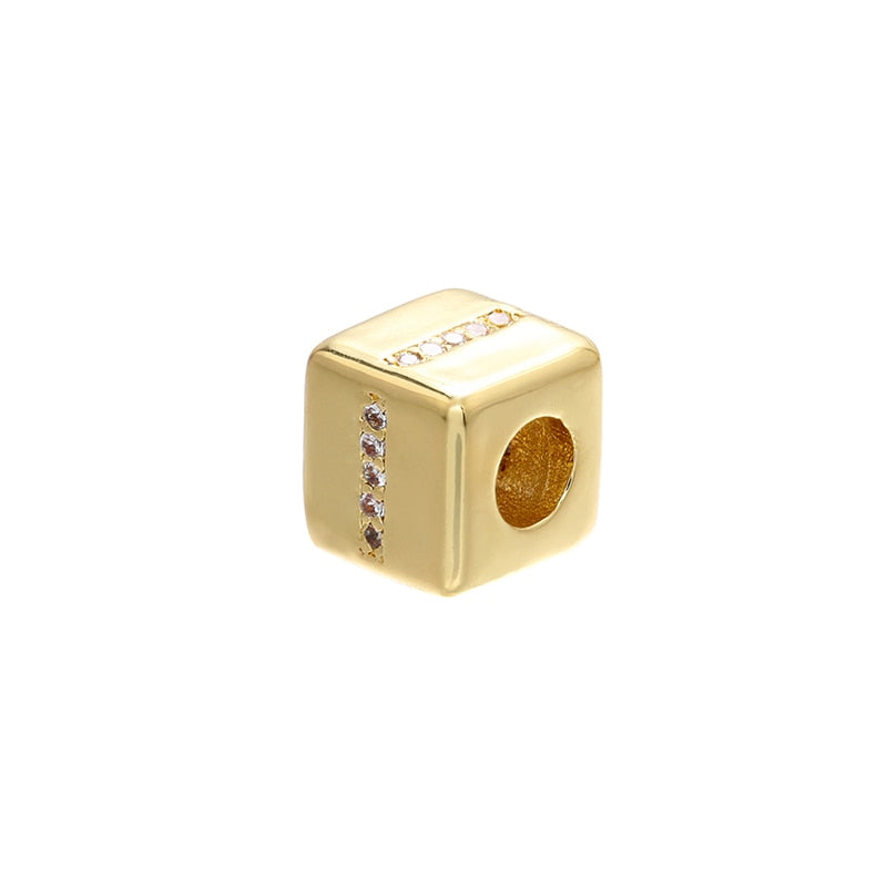 A-Z Letter Suqare Beads Jewelry Charms