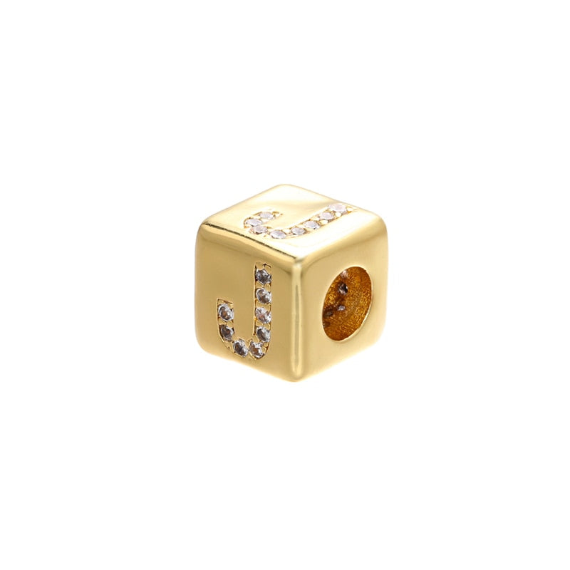 A-Z Letter Suqare Beads Jewelry Charms