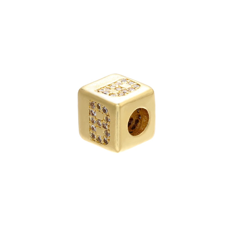 A-Z Letter Suqare Beads Jewelry Charms