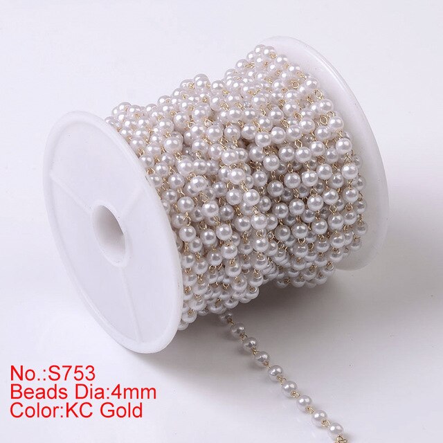 1M Pearl Beaded Chain DIY Jewerly Accessories