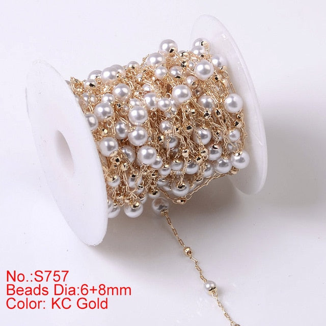 1M Pearl Beaded Chain DIY Jewerly Accessories